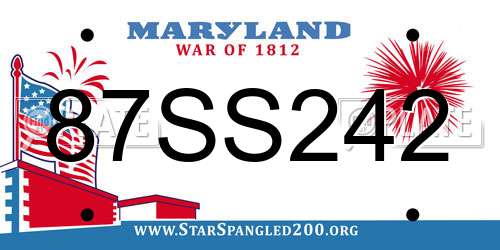 87SS242 Maryland License Plate