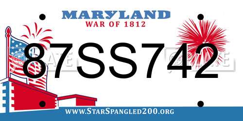 87SS742 Maryland License Plate