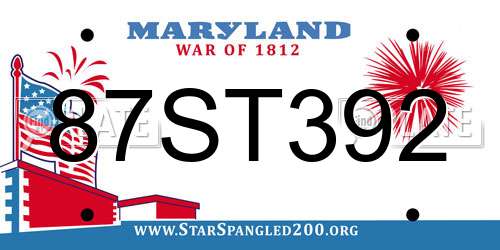 87ST392 Maryland License Plate