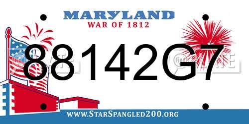 88142G7 Maryland License Plate