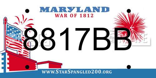 8817BB Maryland License Plate