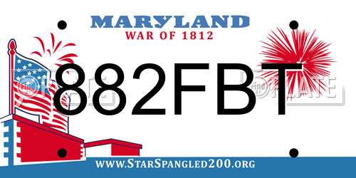 882FBT Maryland License Plate