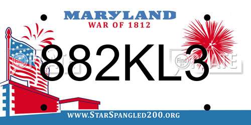 882KL3 Maryland License Plate