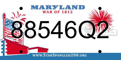 88546Q2 Maryland License Plate