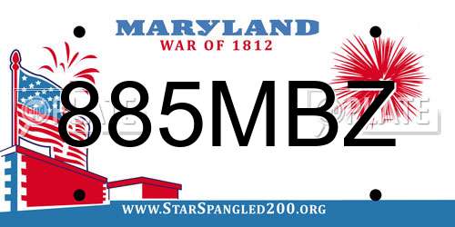 885MBZ Maryland License Plate