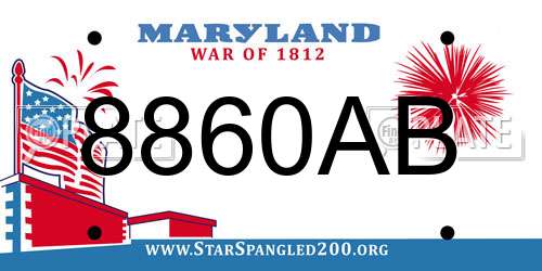 8860AB Maryland License Plate