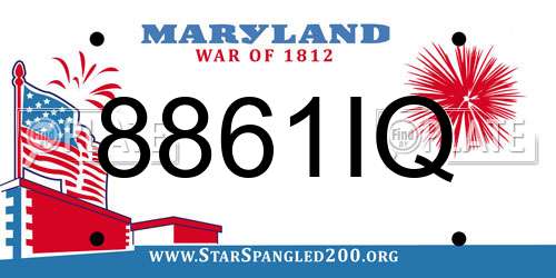 8861IQ Maryland License Plate