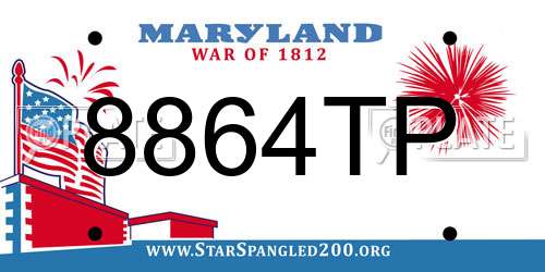 8864TP Maryland License Plate