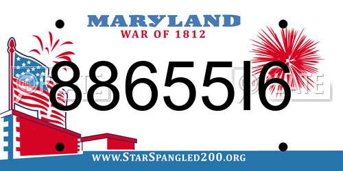 88655I6 Maryland License Plate