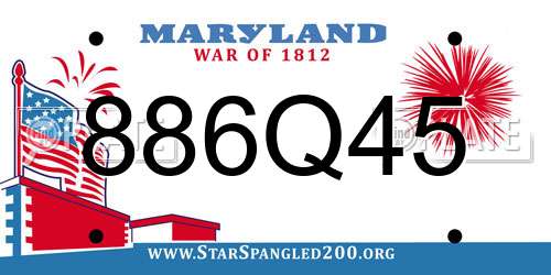 886Q45 Maryland License Plate