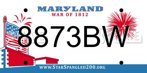 8873BW Maryland License Plate