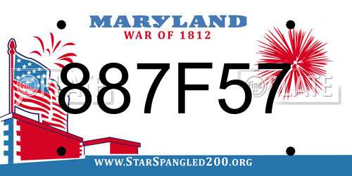 887F57 Maryland License Plate