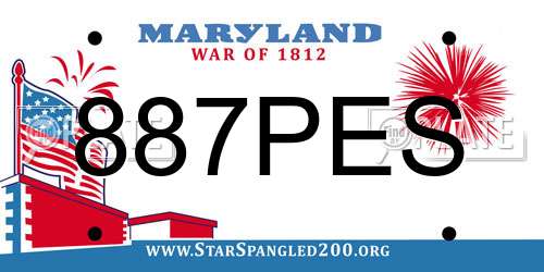887PES Maryland License Plate