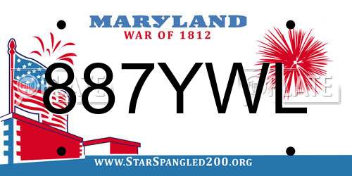 887YWL Maryland License Plate