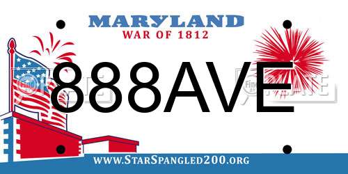888AVE Maryland License Plate