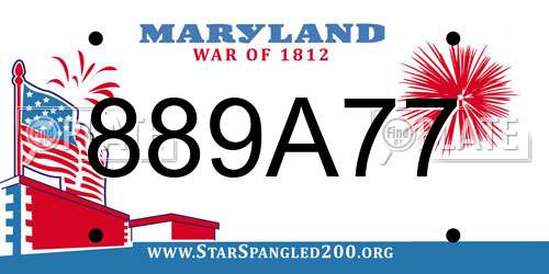 889A77 Maryland License Plate