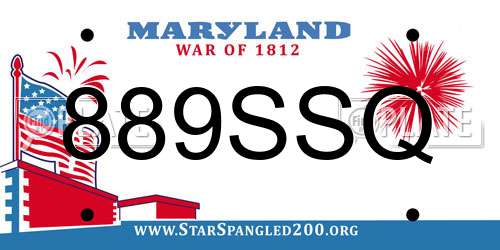 889SSQ Maryland License Plate