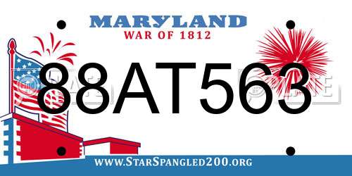 88AT563 Maryland License Plate