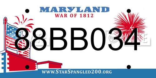 88BB034 Maryland License Plate