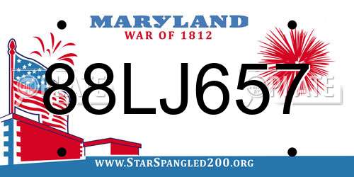 88LJ657 Maryland License Plate