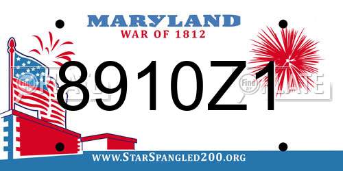 8910Z1 Maryland License Plate