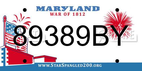 89389BY Maryland License Plate