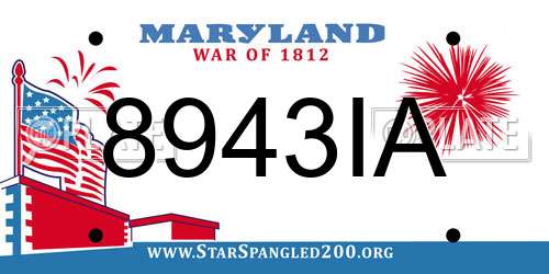 8943IA Maryland License Plate