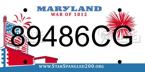 89486CG Maryland License Plate