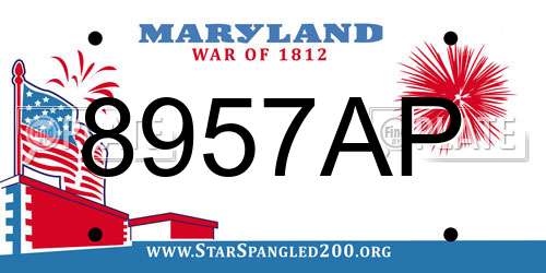 8957AP Maryland License Plate
