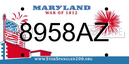 8958AZ Maryland License Plate