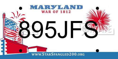 895JFS Maryland License Plate