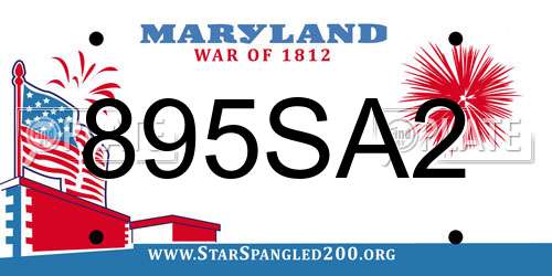 895SA2 Maryland License Plate
