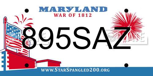 895SAZ Maryland License Plate