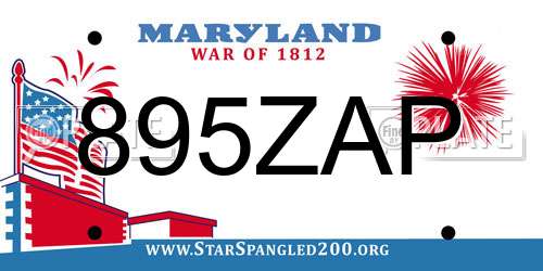 895ZAP Maryland License Plate