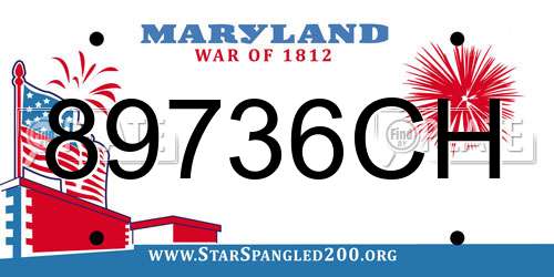 89736CH Maryland License Plate
