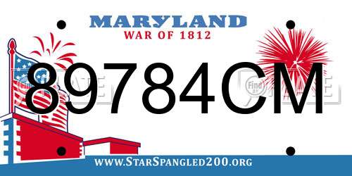 89784CM Maryland License Plate