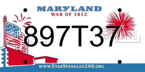 897T37 Maryland License Plate