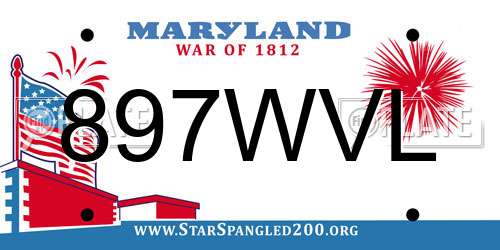 897WVL Maryland License Plate