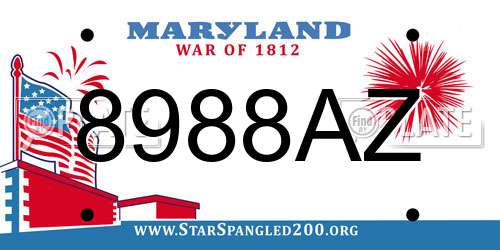 8988AZ Maryland License Plate
