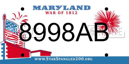 8998AB Maryland License Plate