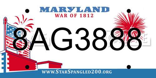 8AG3888 Maryland License Plate