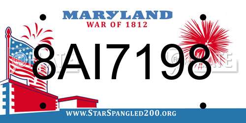 8AI7198 Maryland License Plate
