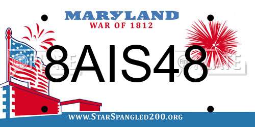 8AIS48 Maryland License Plate