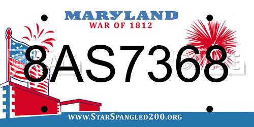 8AS7368 Maryland License Plate