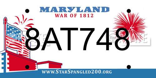 8AT748 Maryland License Plate