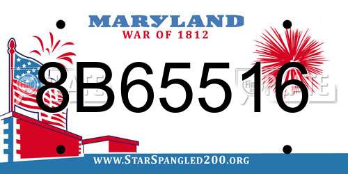 8B65516 Maryland License Plate
