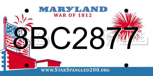 8BC2877 Maryland License Plate