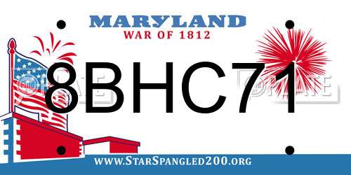 8BHC71 Maryland License Plate