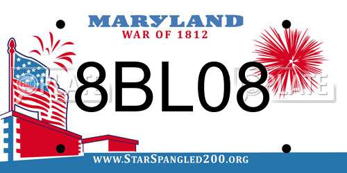 8BL08 Maryland License Plate
