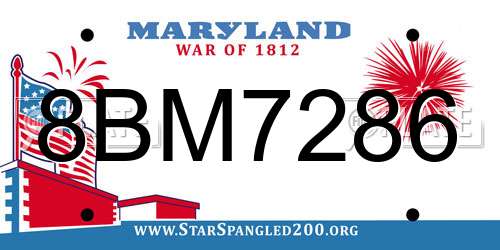 8BM7286 Maryland License Plate